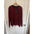 Bugatchi Men's XXL Long Sleeve Bordeaux Red Crew Neck T-Shirt Top New