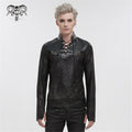 Devil Fashion Man Black Gothic Punk Daily Wear Long Sleeve Drawstring T-shirt