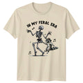 In My Feral Era Skeleton Raccoon Dance Funny Graphic T-Shirt