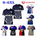 Australian Flag T-Shirt Tops Tees Short Sleeve Breathable Australia Day Summer