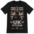 UK Veteran T-Shirt Proud To Serve British Military Soldier Union Jack Tee