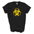 Dripping Yellow Biohazard Symbol T-SHIRT - Black