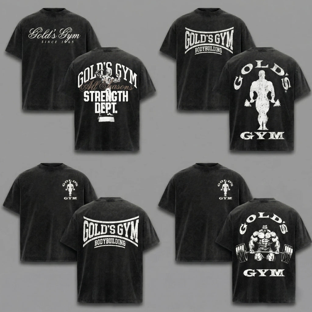 (Collection) Gold's Gym Shirt Heavy Cotton Bodybuilding Gym Shirts For Men Top
