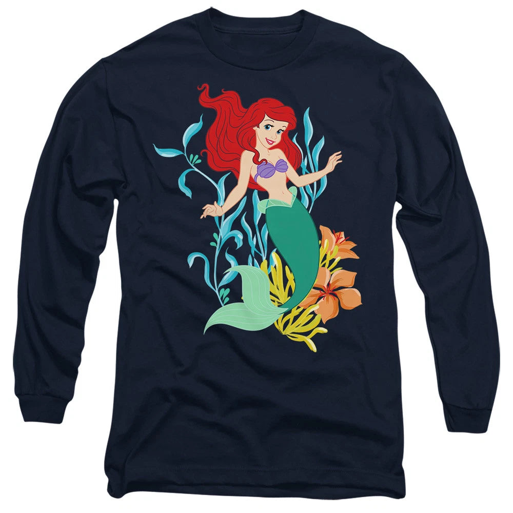 The Little Mermaid Ariel Sea Kelp Long Sleeve T-Shirt S-2XL, Blue