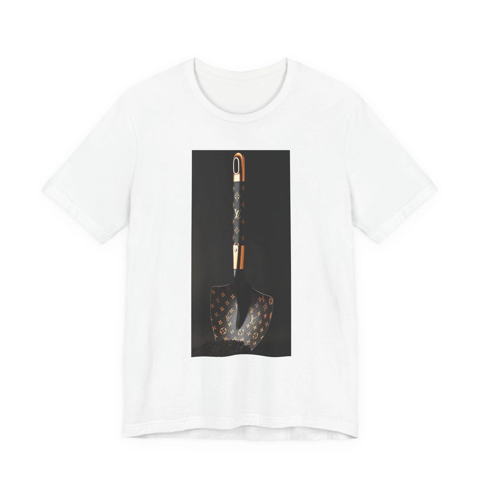Decorative Shovel Print T-Shirt | Vintage Garden Tool Illustration