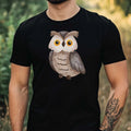 Mens Cool Owl Print Cotton T-Shirt Size XS to 5XL