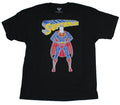 Superman DC Comics Adult New T-Shirt - Stylized Lined Supes Under Logo