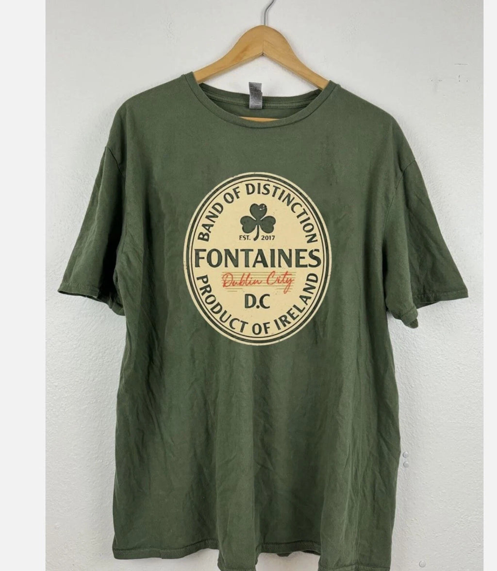 Fontaines D.C. Band Est 2017 Logo T Shirt Green All Size