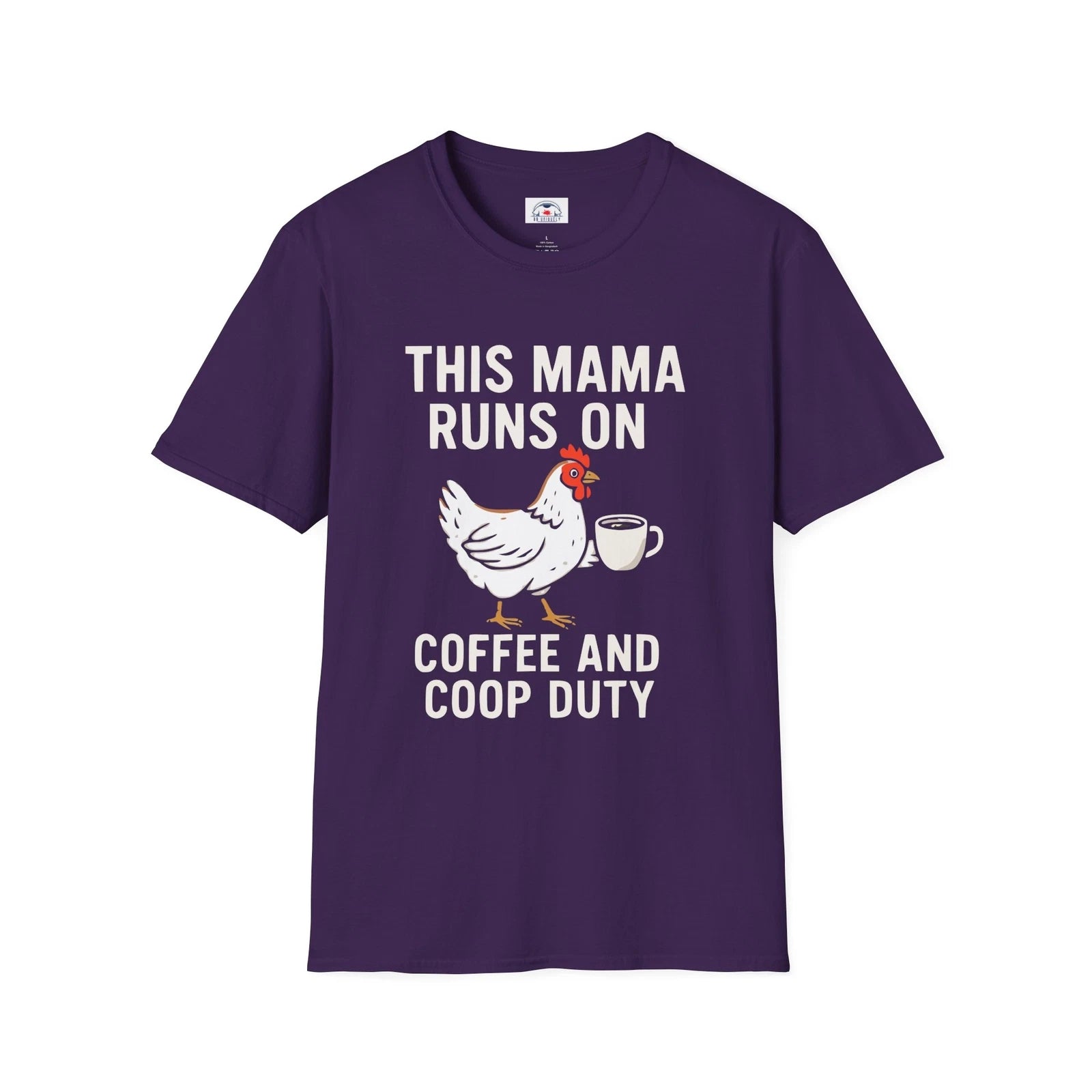 Farmhouse Style Women's T-Shirt Home This Mama Runs on Coffee Chicken Lover Gift
