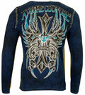 Xtreme Couture by AFFLICTION Men's THERMAL T-Shirt BRONZE ARMS CROSS Biker