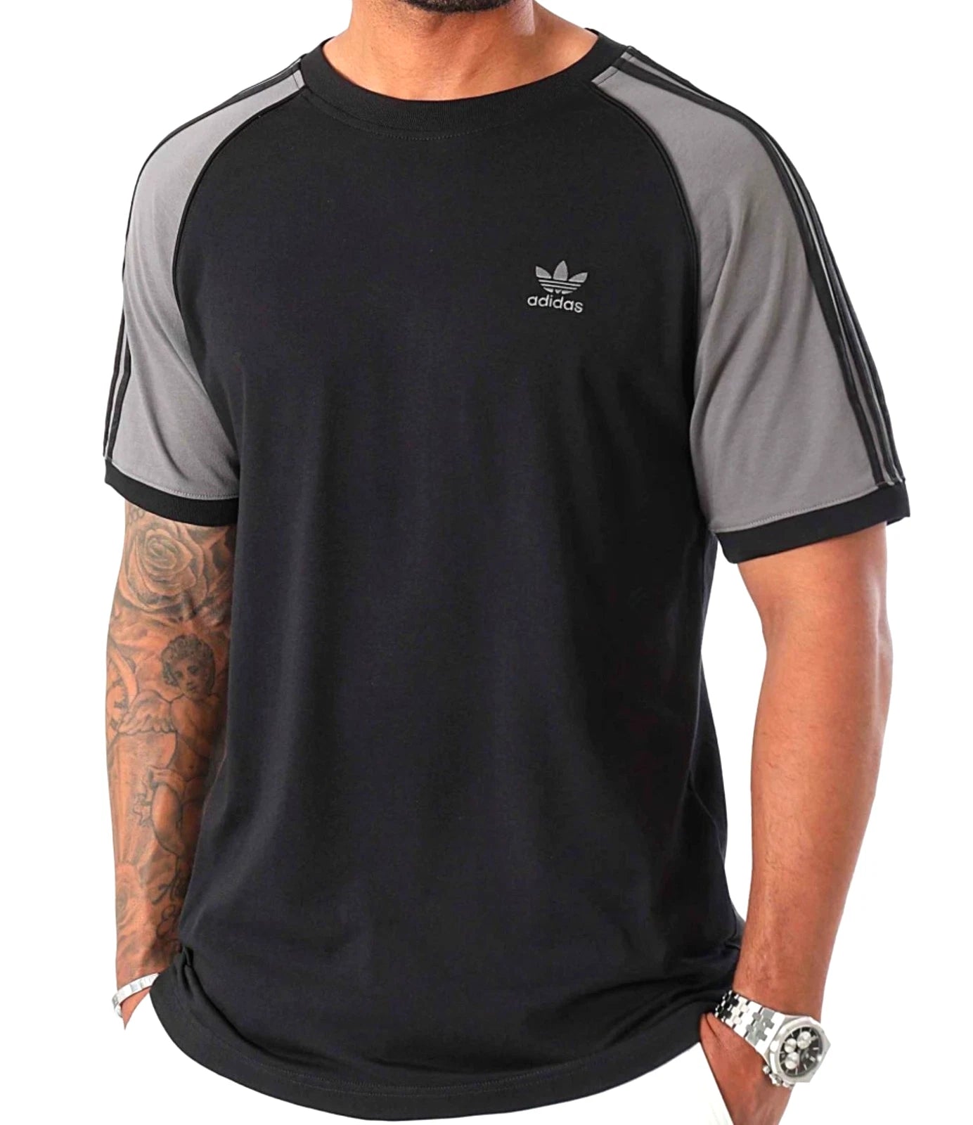 NEW MENS ADIDAS ORIGINALS 3-STRIPES CALIFORNIA TREFOIL TEE SHIRT ~LARGE  #IW5818