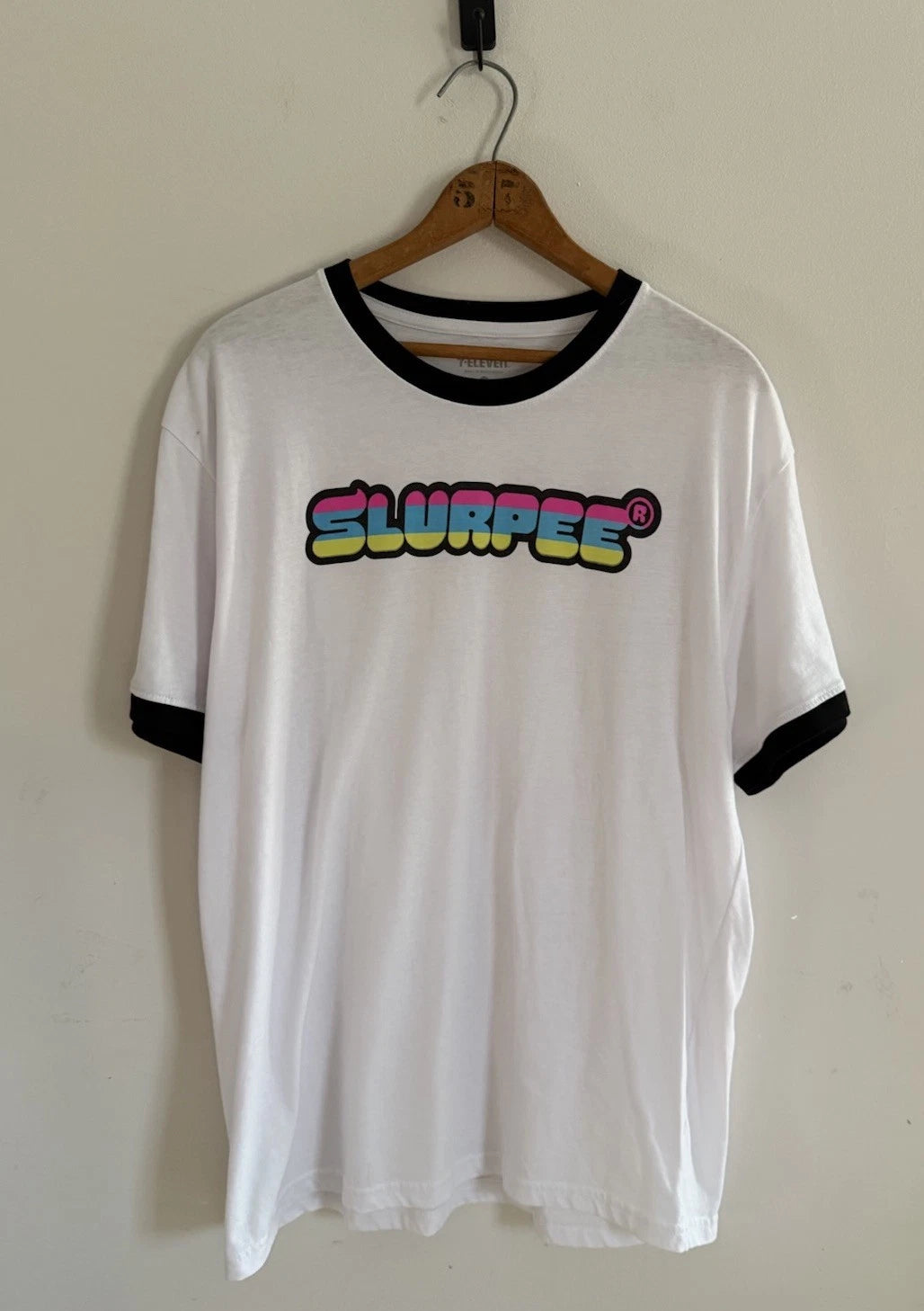 7 Eleven Slurpee Ringer T-shirt Neon Rainbow Retro Adult L Streetwear Skater