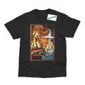 Movie Poster Inspired by Indiana Jones Temple Of Doom BLK/WHT Printed T-Shirt