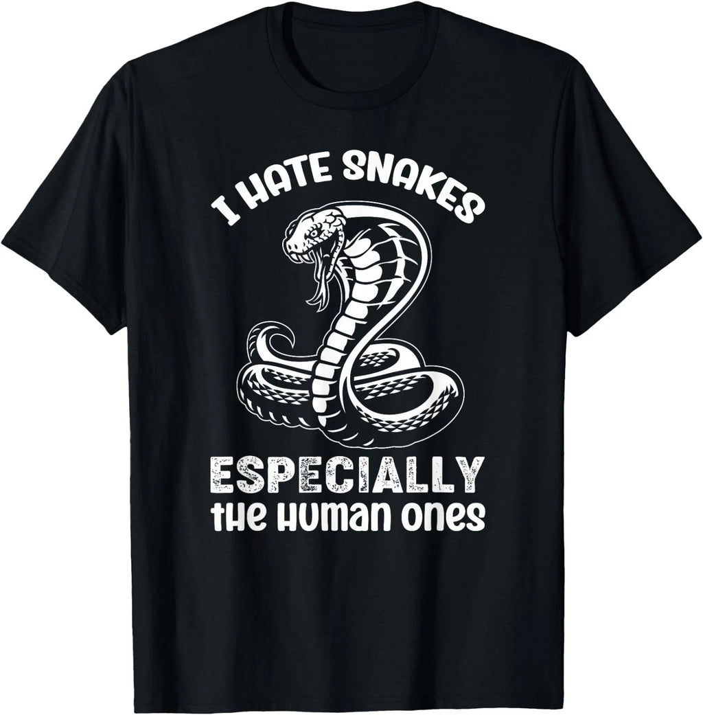 I Hate Snakes Fake People Snake Serpent Reptile T-Shirt