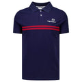 Sergio Tacchini New Supermac Polo Shirt Maritime Blue and Adrenaline Rush Size M
