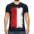 Monaco Flag Grunge Mens T-Shirt Monégasque Football Monacan Jersey Gift