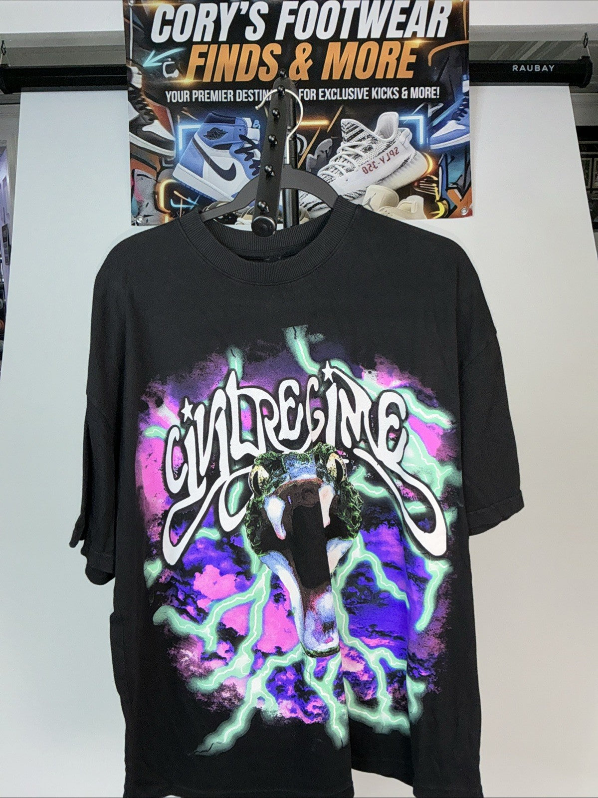 Civil Regime When Fangs Strike Oversized Tee in Black Size Large