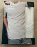 Levi's Mens T-Shirt V Neck 2 Pack Cotton Stretch Red Tab S or XL BNWT White