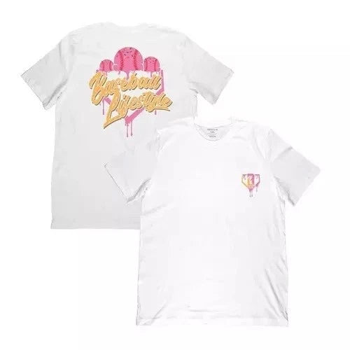 NEW Baseball Lifestyle 101 Strawberry Ice Cream Drip It T Shirt Adult Medium NWT