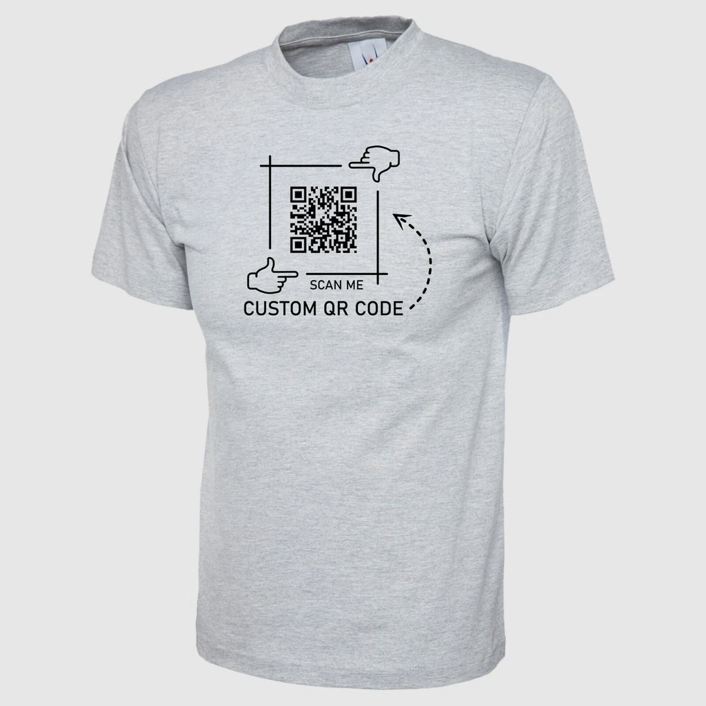 Custom Personalised QR Code T Shirt Printed New Design Unisex Adults Gift T Tops