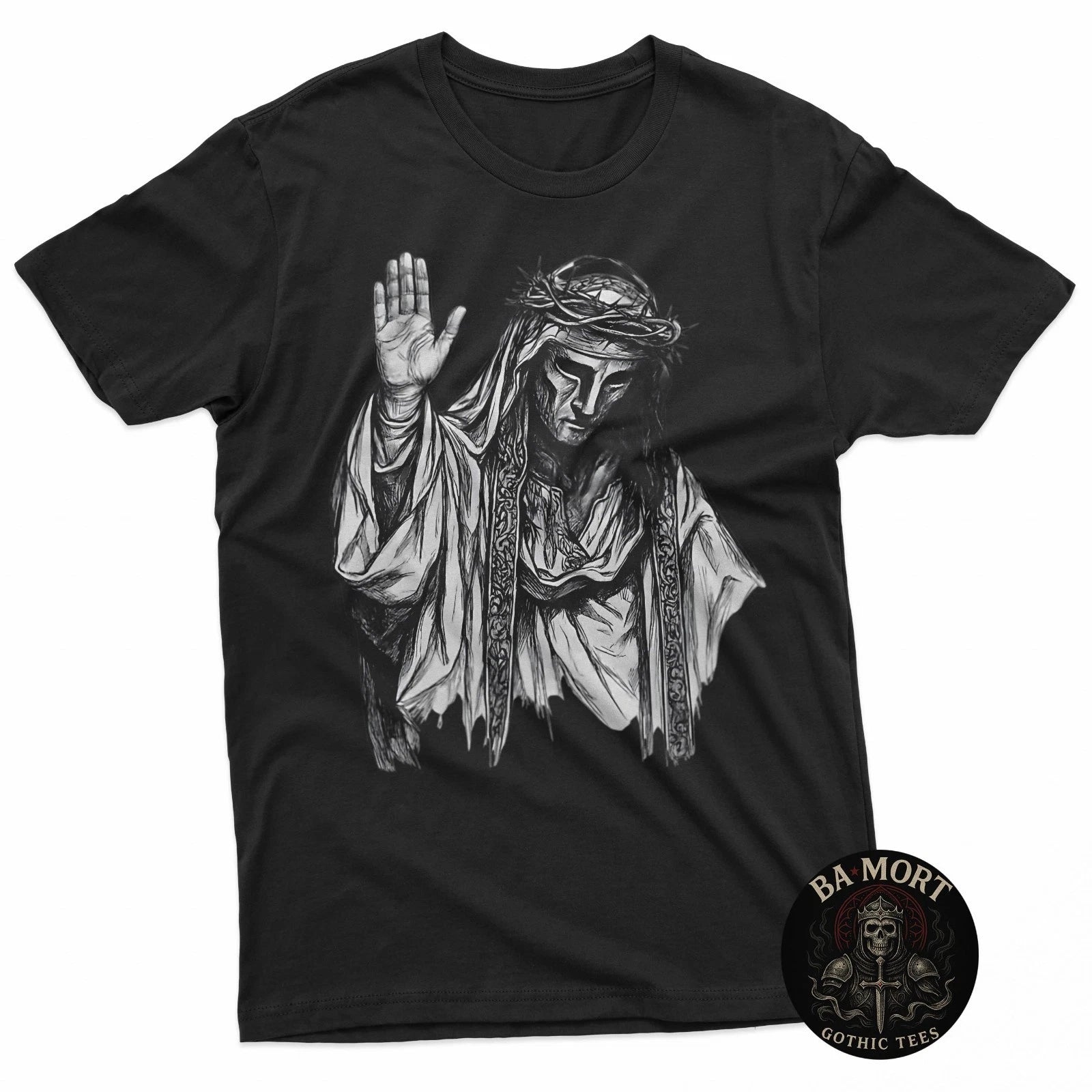 Divine Reflection Modern Sacred Art In Monochrome T-Shirt