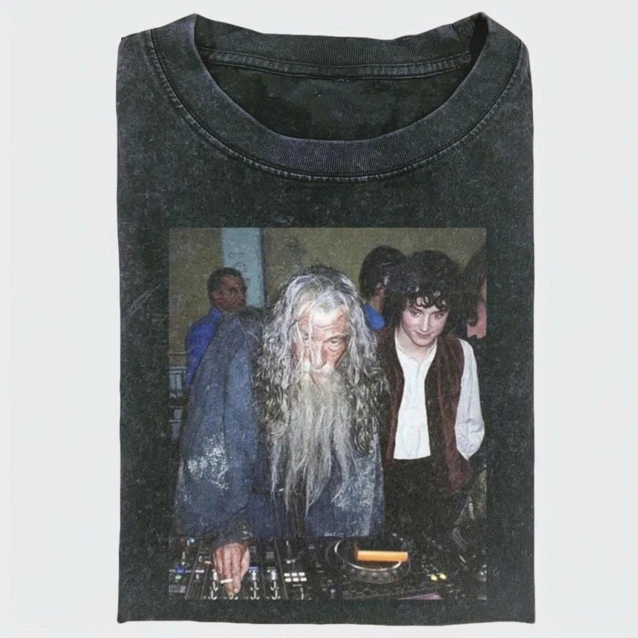 Funny Dj Gandalf T-Shirt, Meme Movie The Lord Of The Rings Graphic Shirt, Street