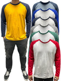 Mens Long Sleeve T-Shirt Crew Round Neck Regular Casual Cotton XS-3XL CT-40-03