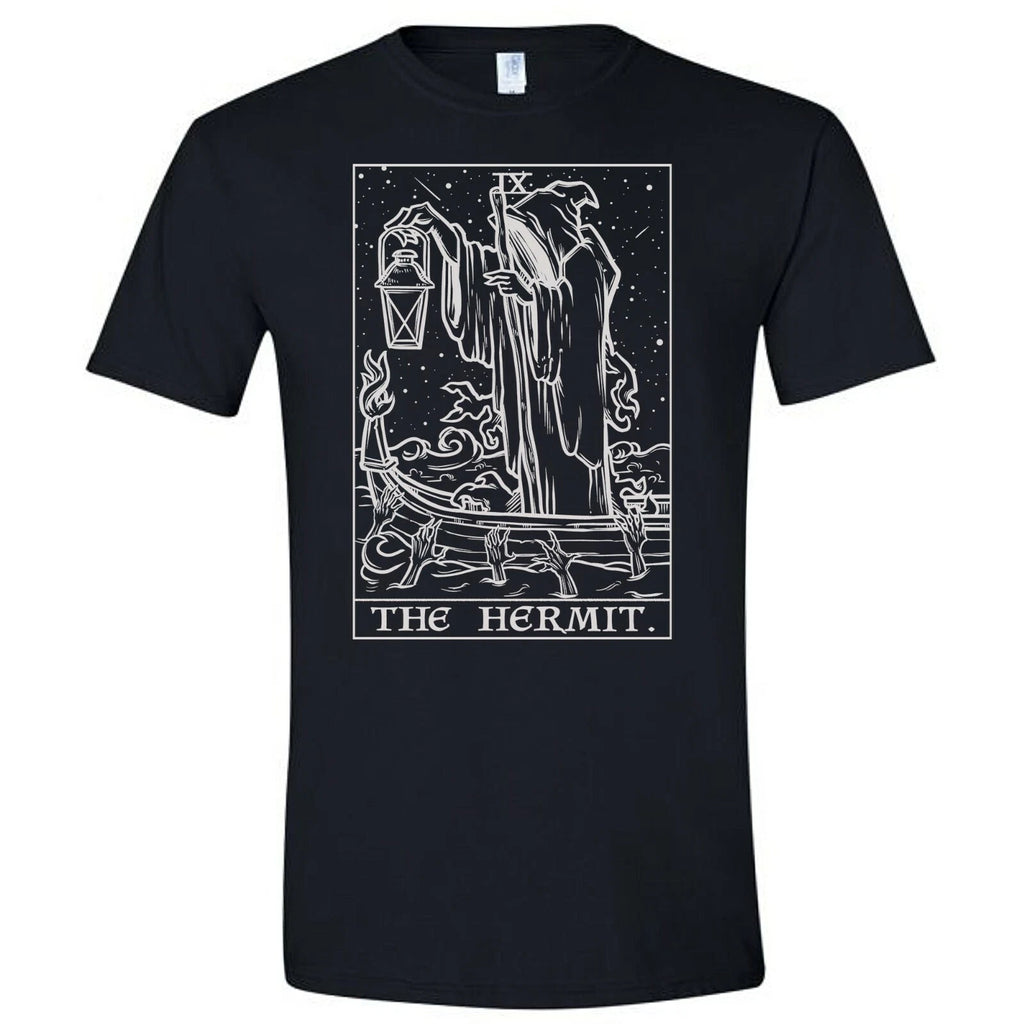 The Hermit Tarot Card Shirt Grim Reaper Halloween Gothic Horror Tee Goth T-Shirt