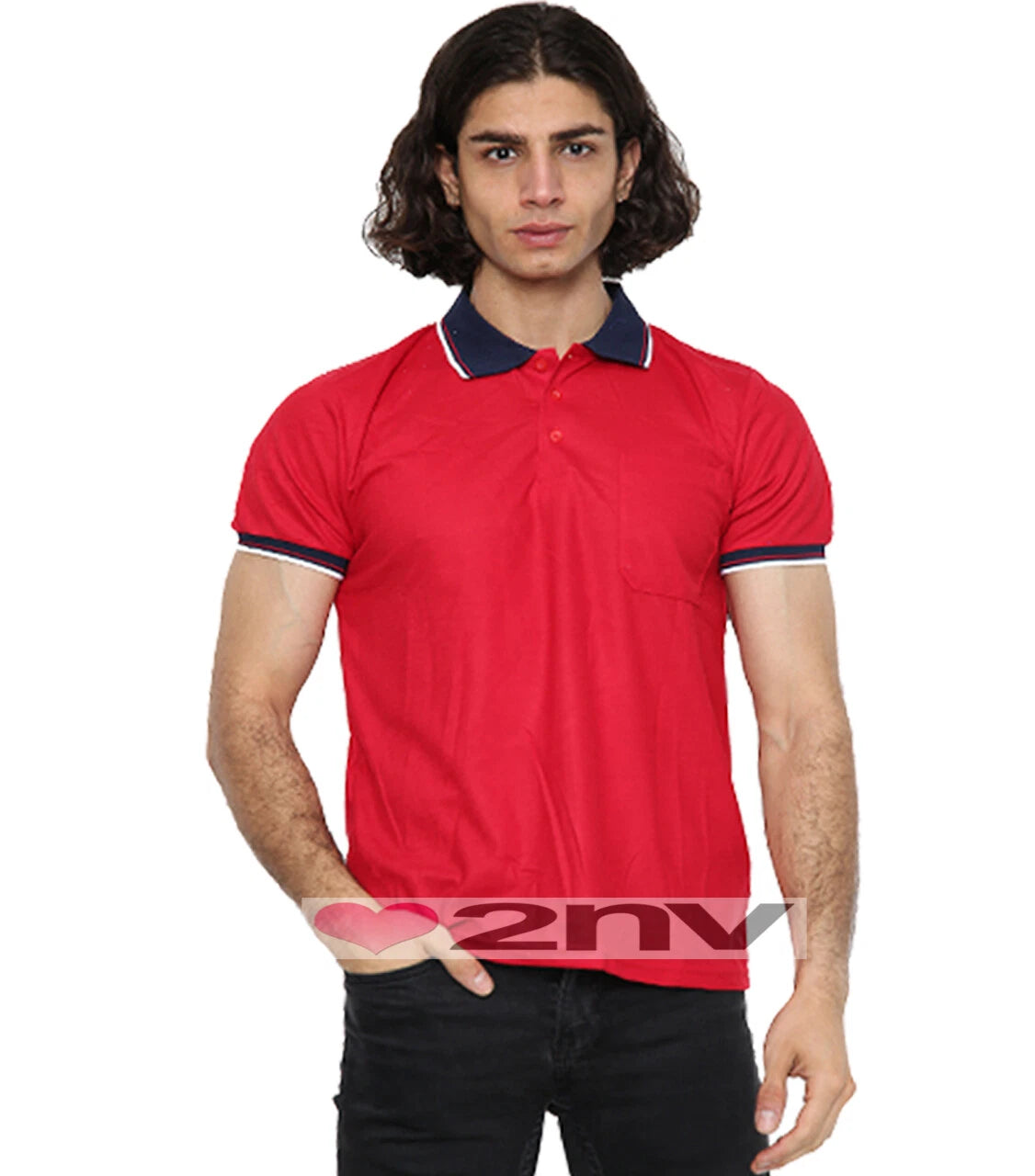 Mens Casual Polo Shirt Plain Cotton Blend Short Sleeve Mens Smart Pique T-Shirt