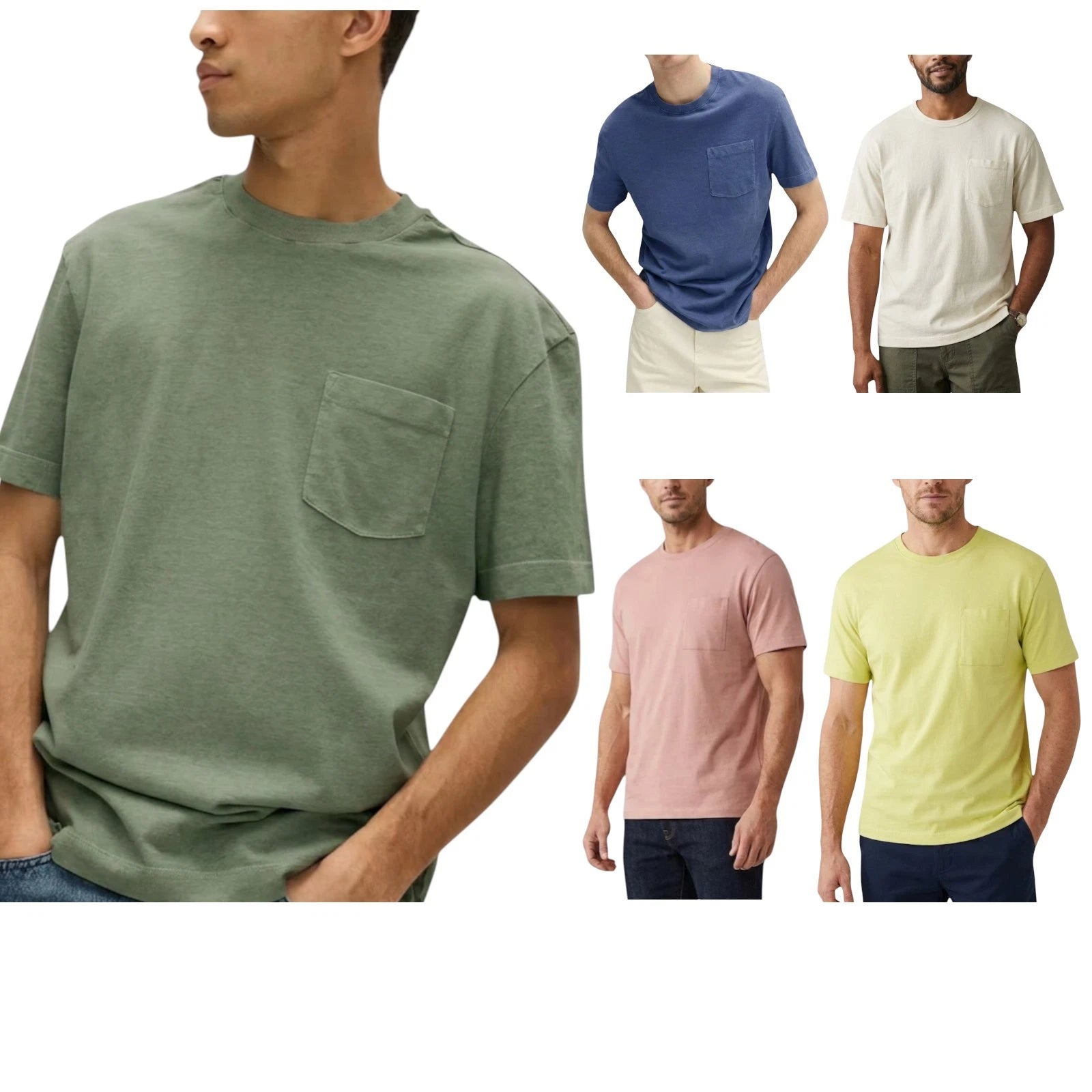 M&S Mens T Shirts Relax Fit Short Sleeve Pure Cotton Garment Dyed Oversized Top