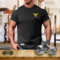 Bull T Shirt Pocket Gym Clothing Bodybuilding Training Workout Exercise MMA Top