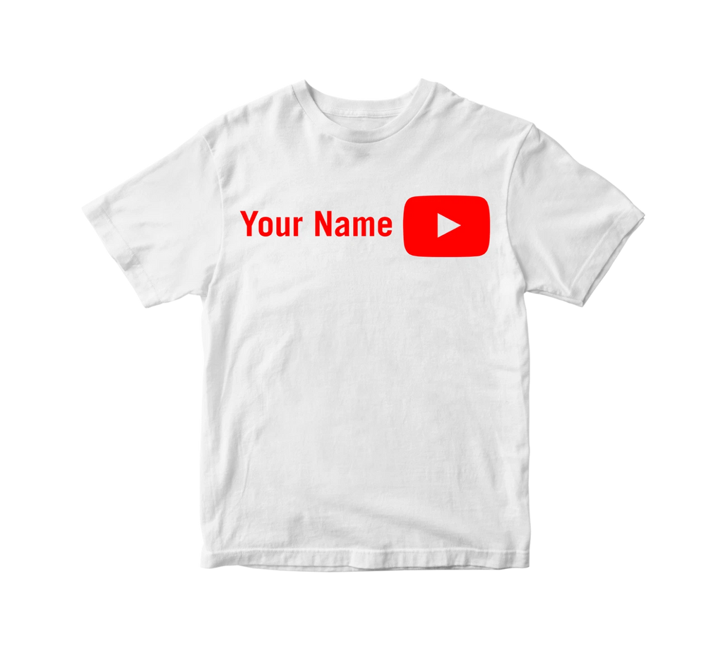 Custom Printed Personalised Youtube T-Shirt add your name Youtuber Adult Kids