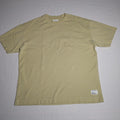 Reserved Men T-Shirt Large Tan Cotton Spandex Minimalist Boxy Patch Detail