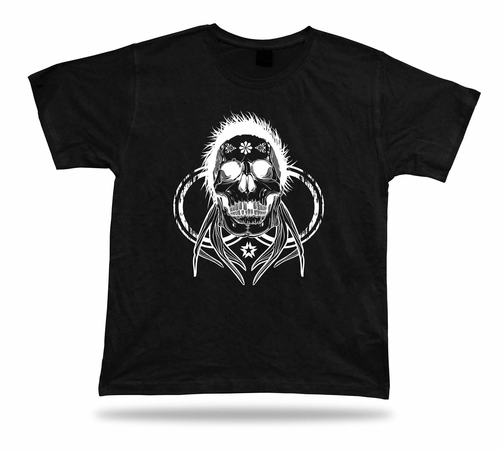 Tshirt Tee Shirt Birthday Gift Idea Skull Hair Weird Creepy Hardcore Stylish