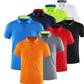Men Quick Dry Athletic Short Sleeve T-shirt Turn-Down Collar Shirt Pullover Tops