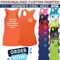 Custom Printed Personalised Your Text AWDis Just Cool Women's Cool Vest Gym Top