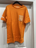 Popeyes Mens T-Shirt Size M Orange Worker Employee Uniform Short Sleeve