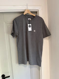 Pretty Green Mitchell T-Shirt Top Size M Grey Cotton Minimal Logo RRP £35