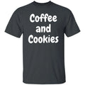Coffee and Cookies Unisex Tshirt baker cookie lover Black Dark Heather Navy