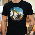 Mens Digger Motif Cotton T-Shirt Size XS to 5XL