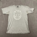 Vintage Y2K Spitfire T Shirt Sz L Gray Wheels Bighead Logo Skateboarding Grunge