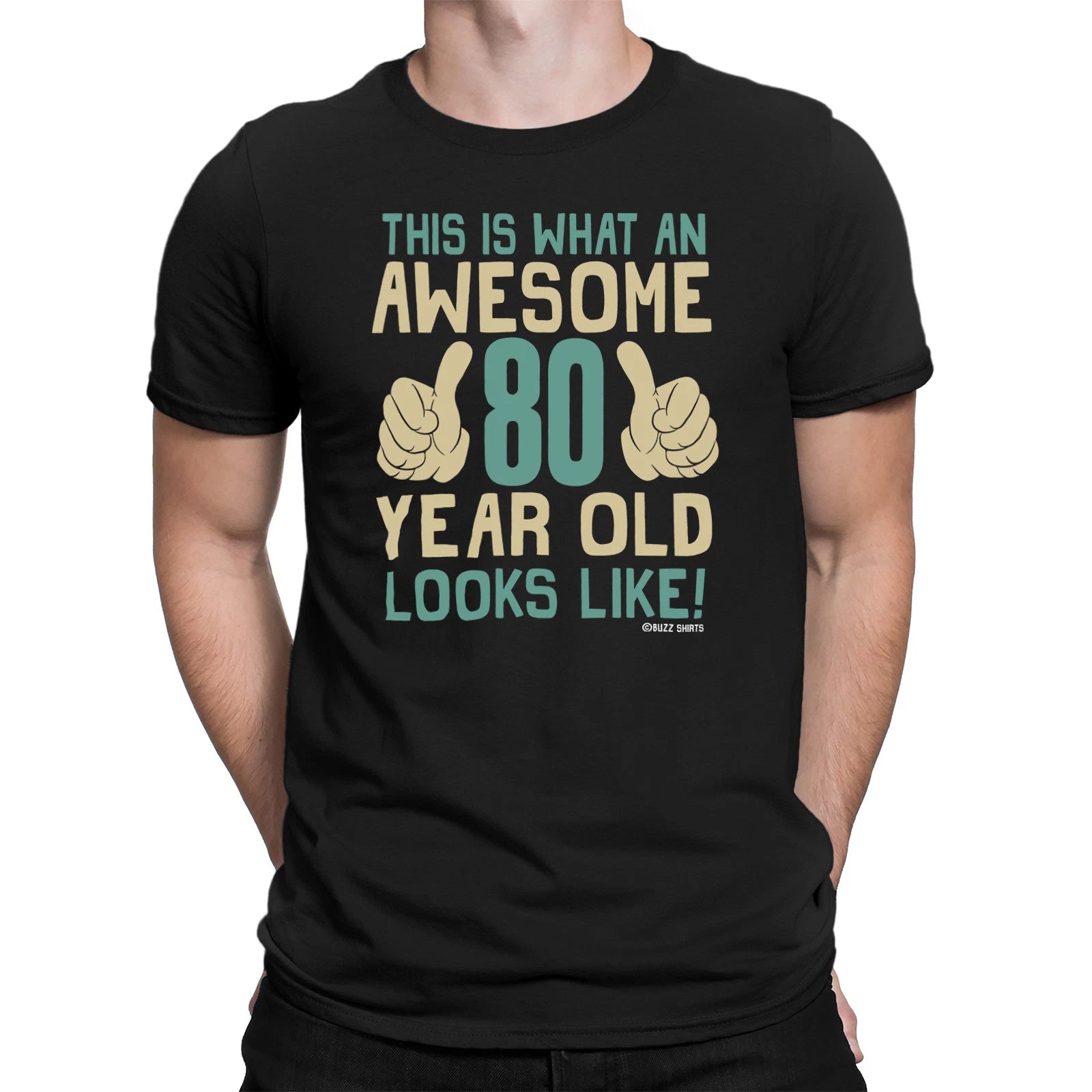 Mens 80th BIRTHDAY  T-Shirt AWESOME 80 Years Old Joke Funny Gift Eighty