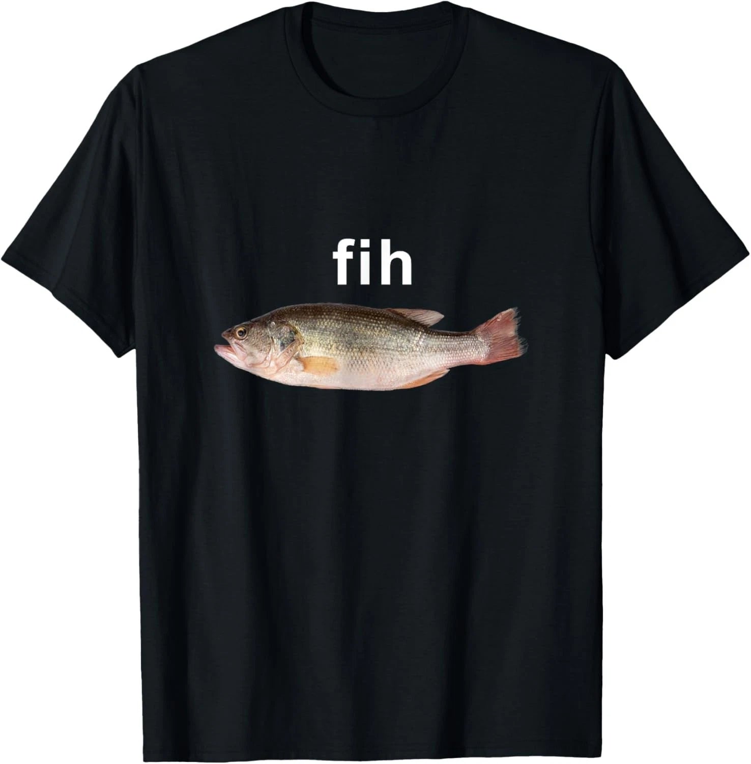 “Fih” Funny Misspelled Fish Meme, Simple Humor T-Shirt unisex T-Shirt