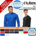 🔥 Tultex Men Heavyweight Jersey Long Sleeve T-shirt ring-spun Up To 4XL 291