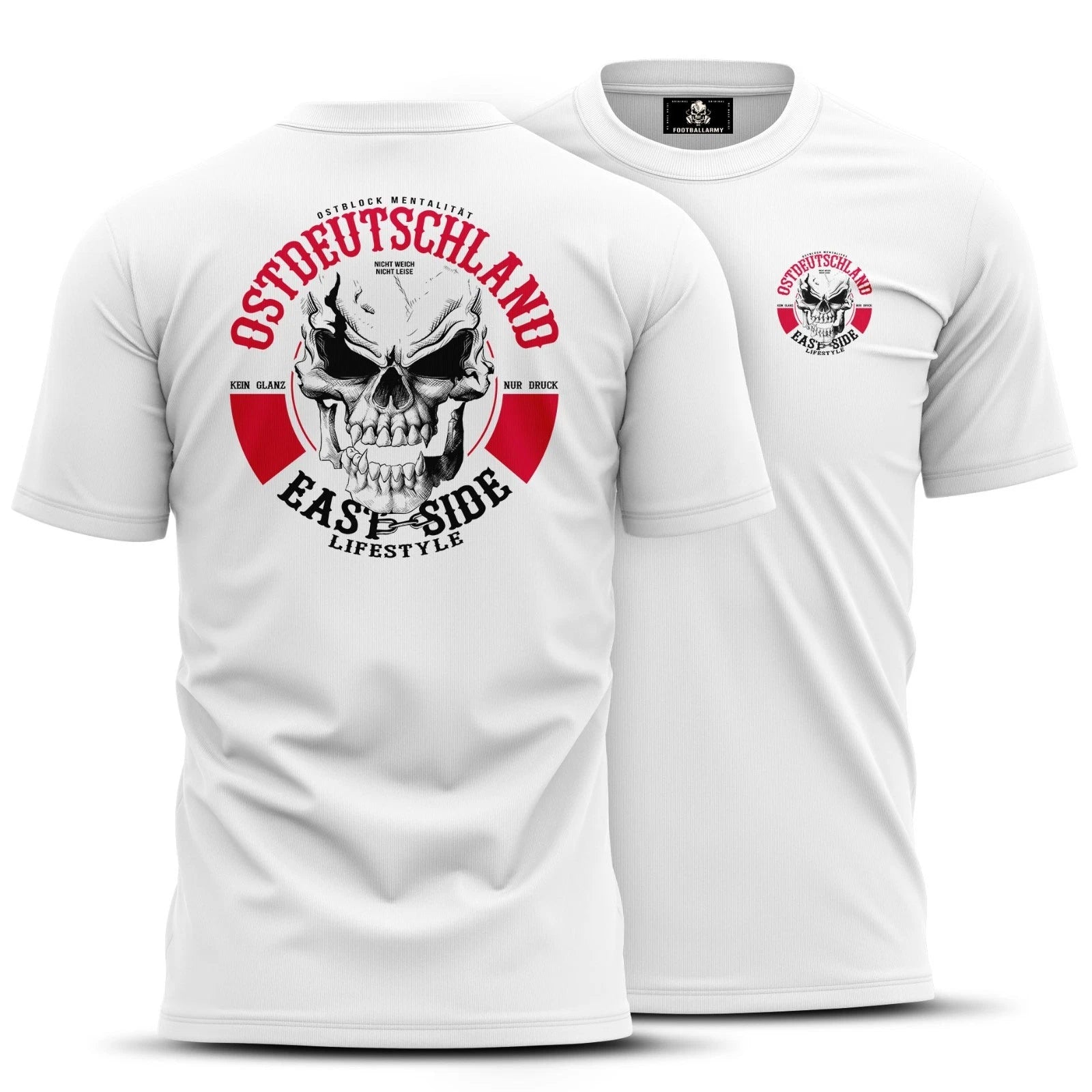 Footballarmy East Germany Shirt - Eastern Bloc Skull T-Shirt Men's Streetwear