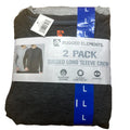 Rugged Elements Men's LARGE Sueded Long Sleeve Crew Tee 2-pack Black & Gray NEW