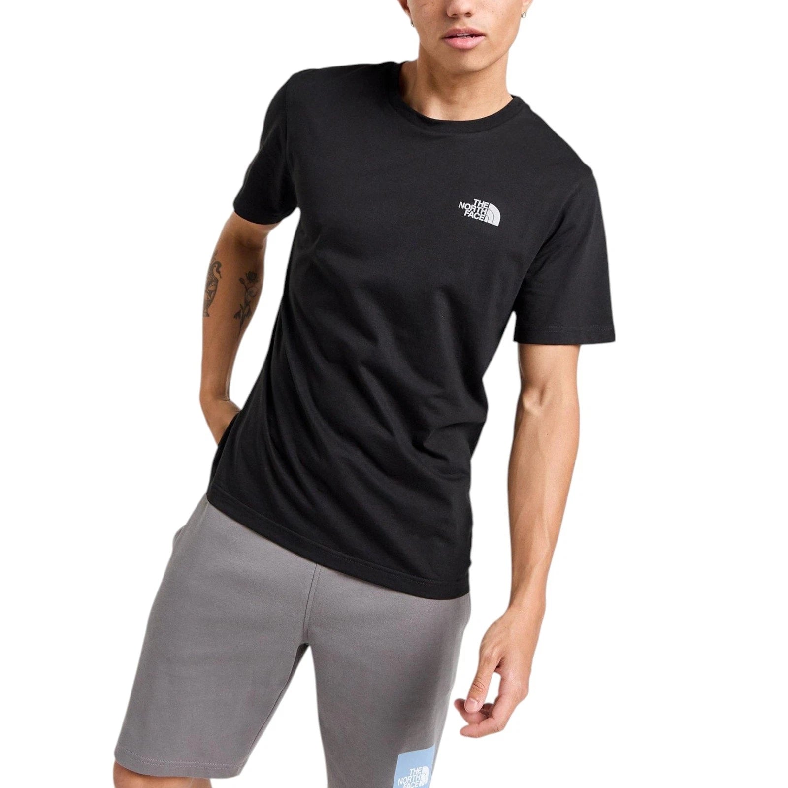 The North Face Mens T Shirts Simple Dome Crew Neck Sports Cotton Black Top Tee