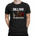 Dillon Predator Sci-Fi Action Navy Film T-Shirt You 80's of Bitch Black A Son