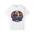 Red White and Brew eagle holding beer T-shirt | Patriotic beer tee