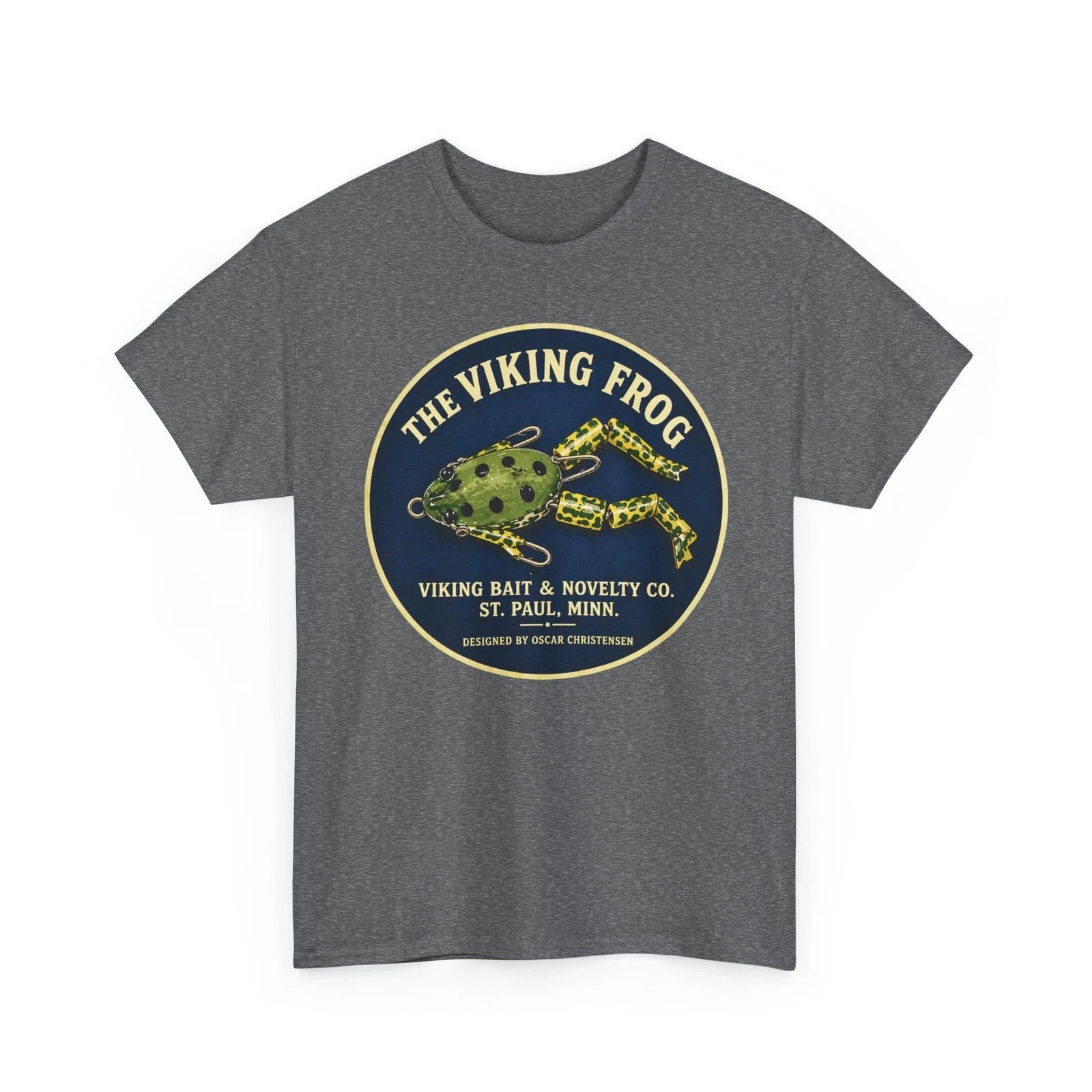 Christensen Frog Viking Bait & Novelty St Paul MN Vtg Fishing Lure Retro T-shirt